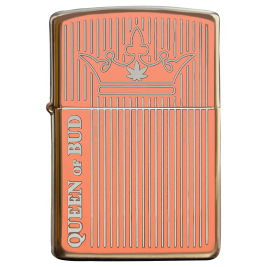 Queen of Bud EACH Queen of Bud Rose Gold Refillable Windproof Zippo Lighter Accessories