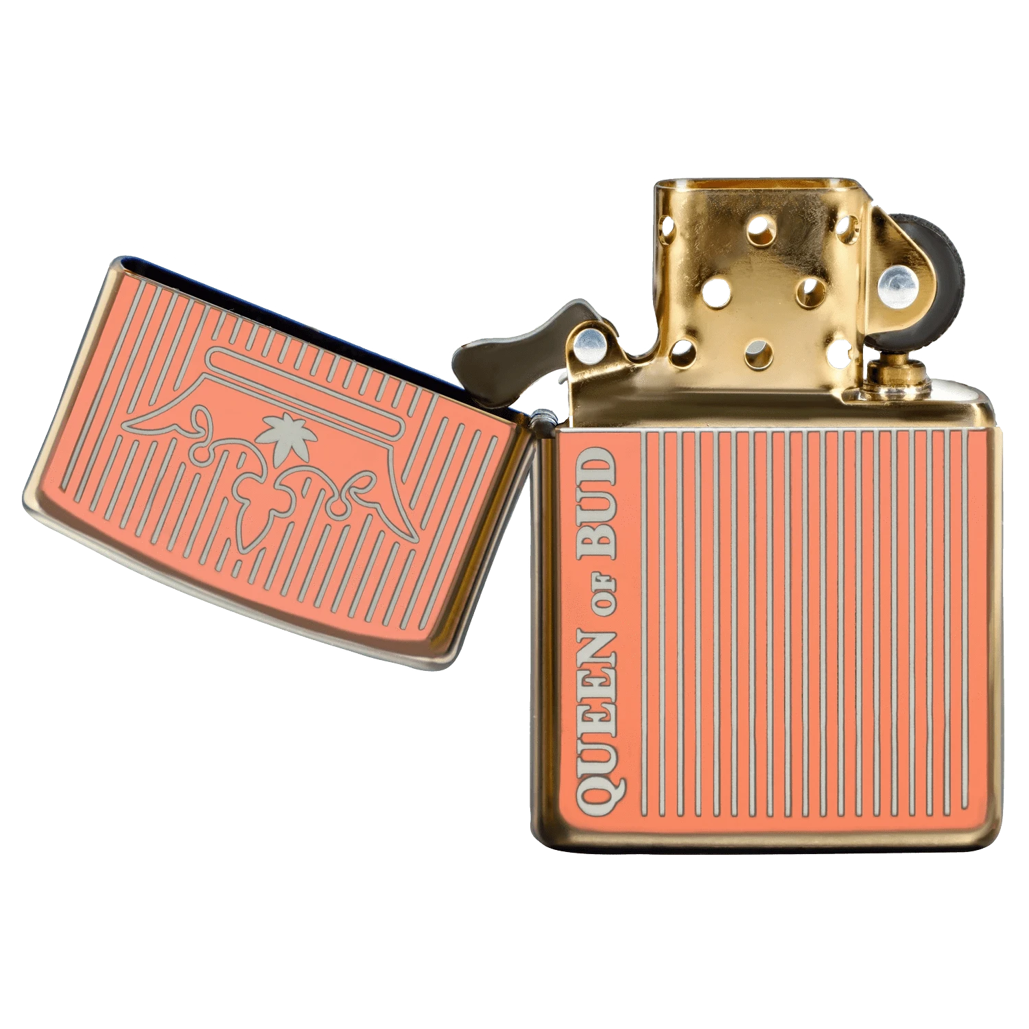 Queen of Bud EACH Queen of Bud Rose Gold Refillable Windproof Zippo Lighter Accessories