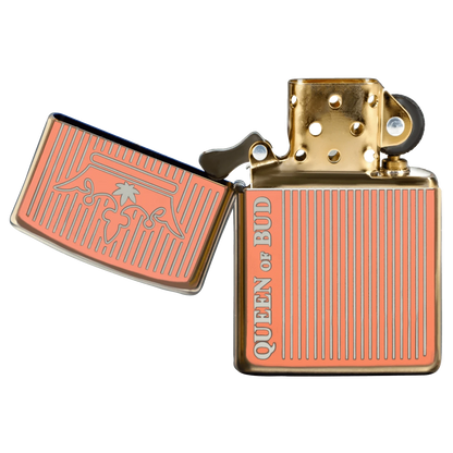Queen of Bud EACH Queen of Bud Rose Gold Refillable Windproof Zippo Lighter Accessories