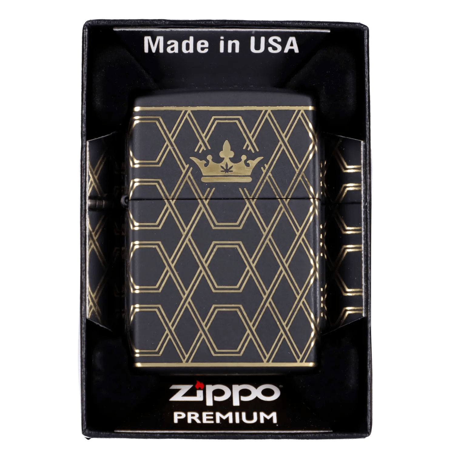 Queen of Bud EACH Queen of Bud Black Obsidian Geometric Zippo Accessories