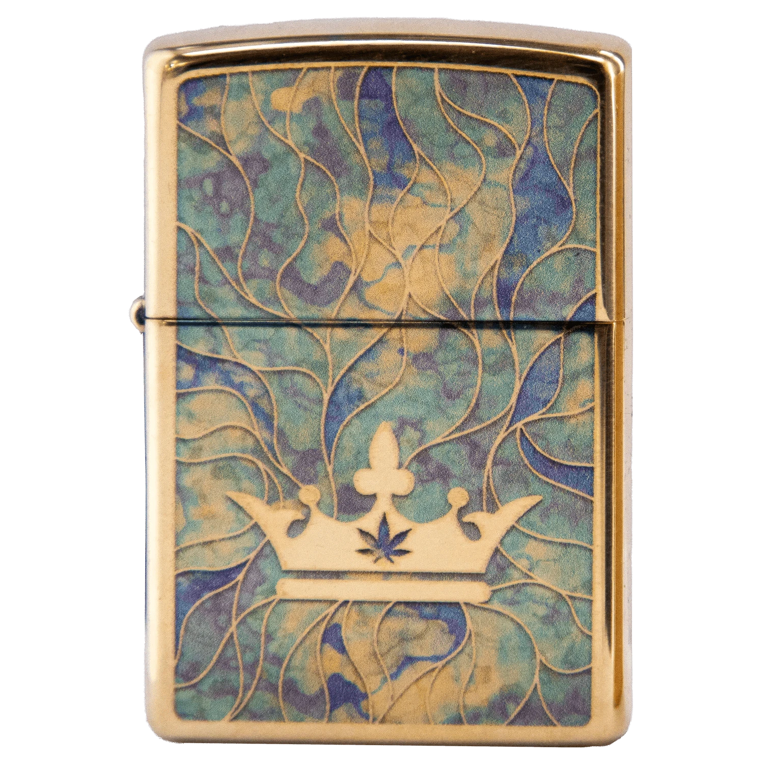 Queen of Bud Blue Topaz Mosaic Zippo Lighter | Canna Cabana