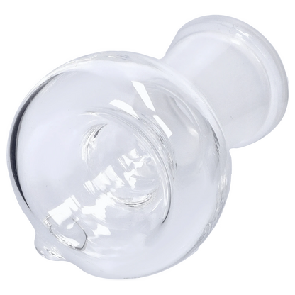 A close-up view of the 14mm Bowl, showcasing its clear glass construction and rounded shape against a white background.