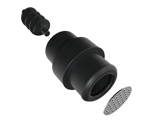 A detailed side view of the G Pen Elite Dry Herb Vaporizer in black, showcasing its cylindrical shape and metallic accents.
