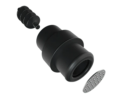 A detailed side view of the G Pen Elite Dry Herb Vaporizer in black, showcasing its cylindrical shape and metallic accents.