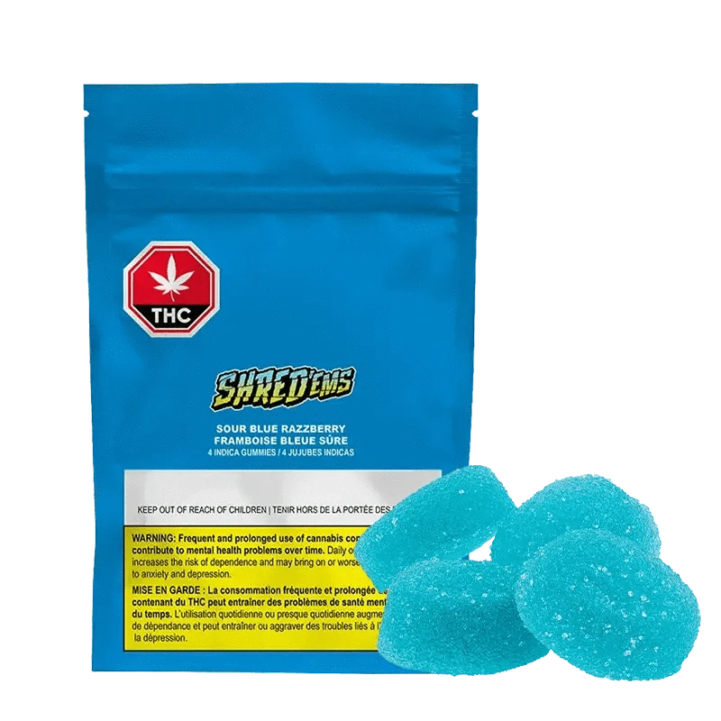 Shred'em's Sour Blue Razzberry THC Gummies | Canna Cabana: Lowest