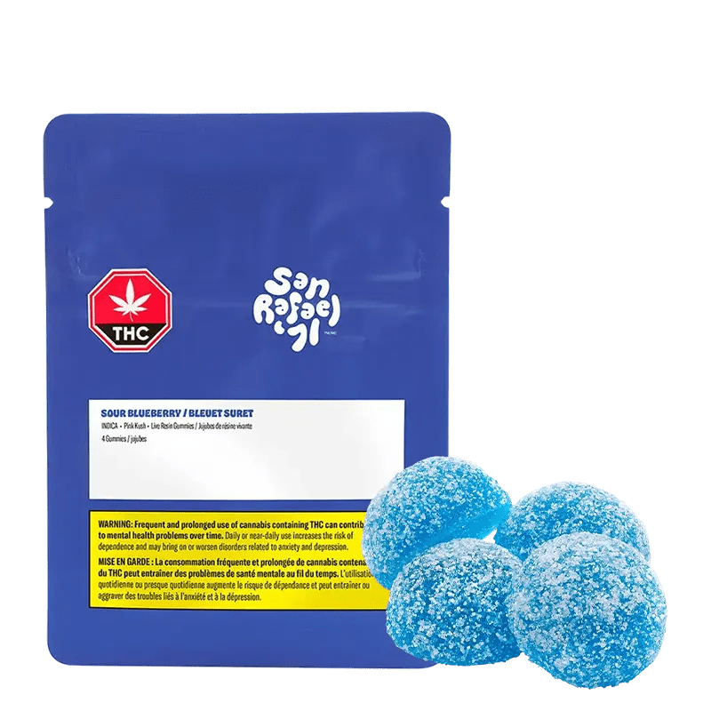 San Rafael '71 Sour Blueberry Live Resin Gummies THC: Lowest Price