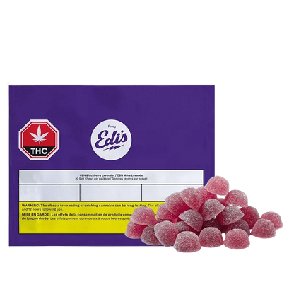 Fast CBN Blackberry Lavender Gummies displayed in a close-up, showing its branded packaging against a dark backdrop.