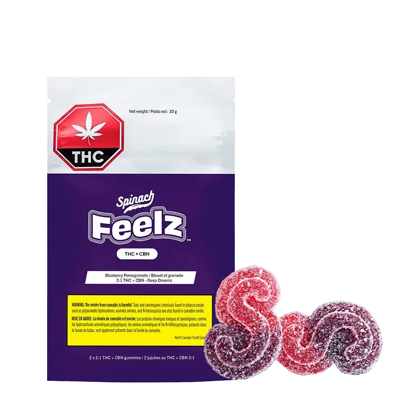 Spinach THC CBN Soft Chews - Blueberry Pomegranate 2:1: Lowest