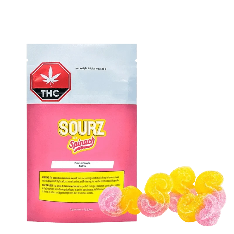 Spinach Sourz Pink Lemonade Gummies 500mg THC: Lowest Price