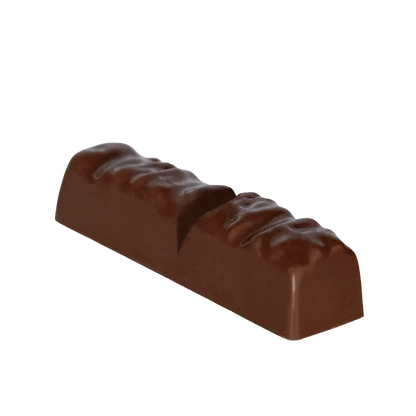 A close-up, angled view of the Hash Rosin Salted Caramel Stix, showcasing its long, brown form against a plain white background.