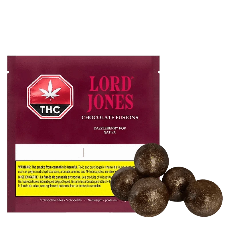 Lord Jones Dazzleberry Pop Sativa THC Chocolate 5-Pack: Lowest