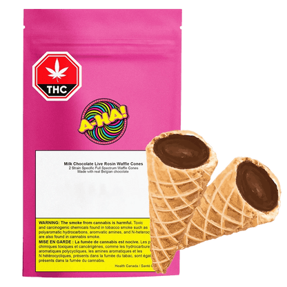 Aha 2 Pack Milk Chocolate Live Rosin Waffle Cones Chocolates