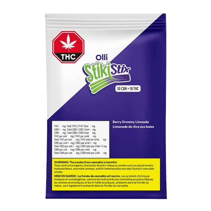 Olli Stikistix 1 Pack 3:1 Berry Dreamy Limeade CBN/THC Gummies Gummies