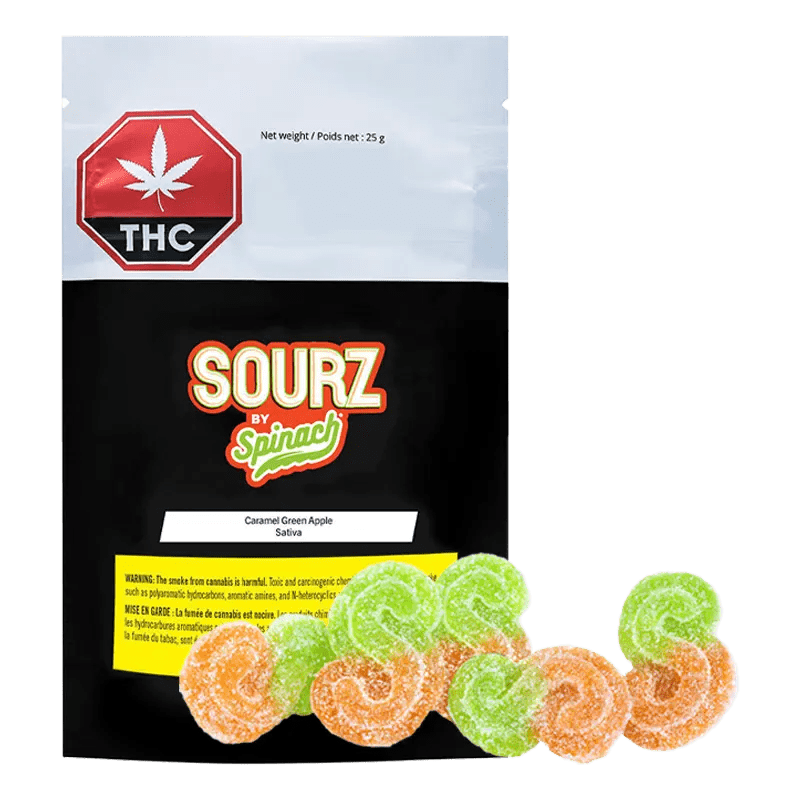 Spinach Sourz 5 Pack Caramel Green Apple Gummies Gummies