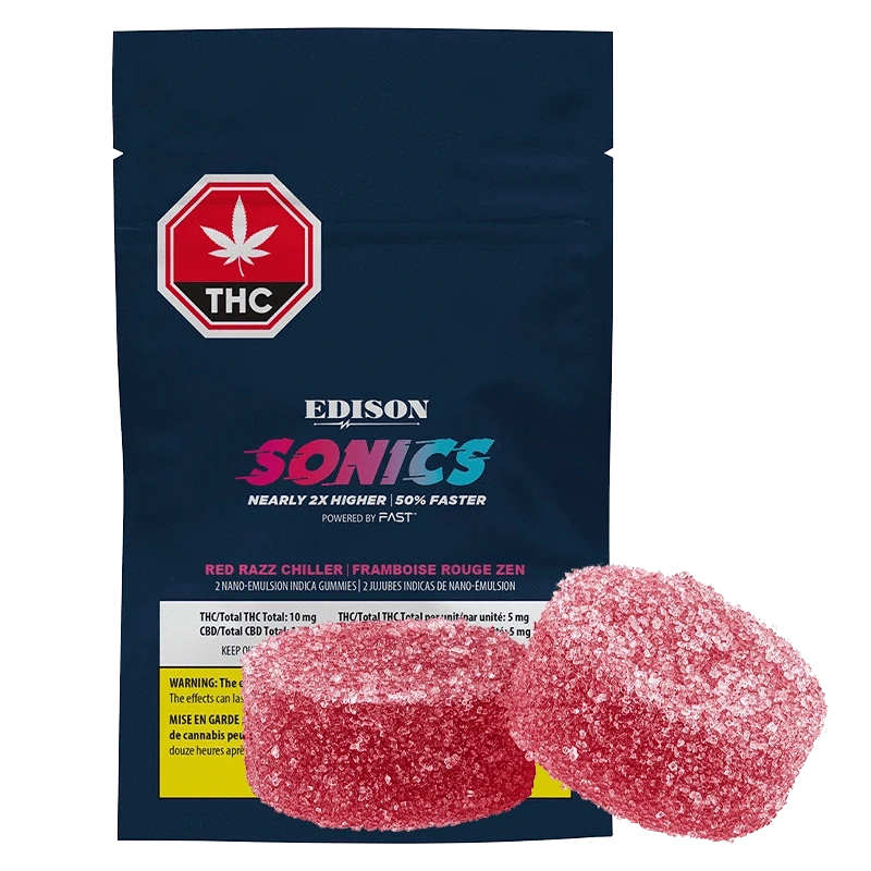 Edison Sonics Red Razz 1:1 Nano Gummies | Canna Cabana: Lowest