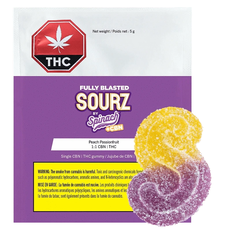 Fully Blasted Peach Passionfruit 1:1 CBN:THC Gummies: Lowest Price