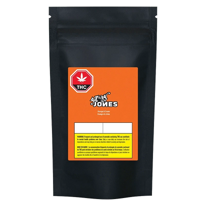 Front view of the Orange & Cream Gummies packaging featuring a green logo against a dark background.