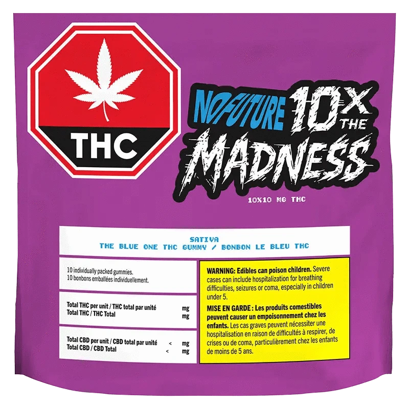 No Future 10 Pack 10X The Madness: The Blue One THC Gummies Edibles
