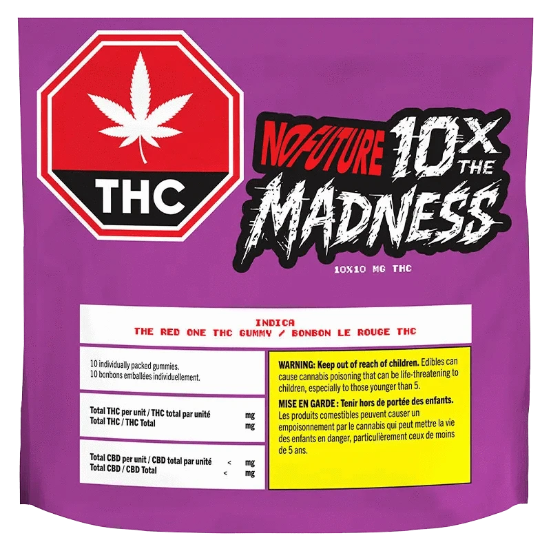 No Future 10 Pack 10X The Madness: The Red One THC Gummies Edibles