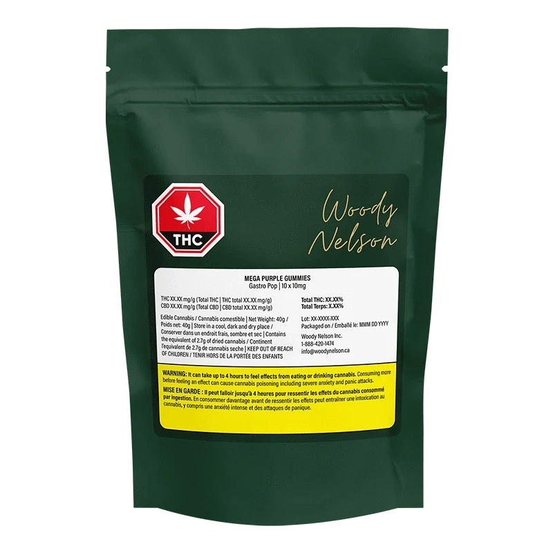 Woody Nelson 40 g Mega Purple Gummies Edibles