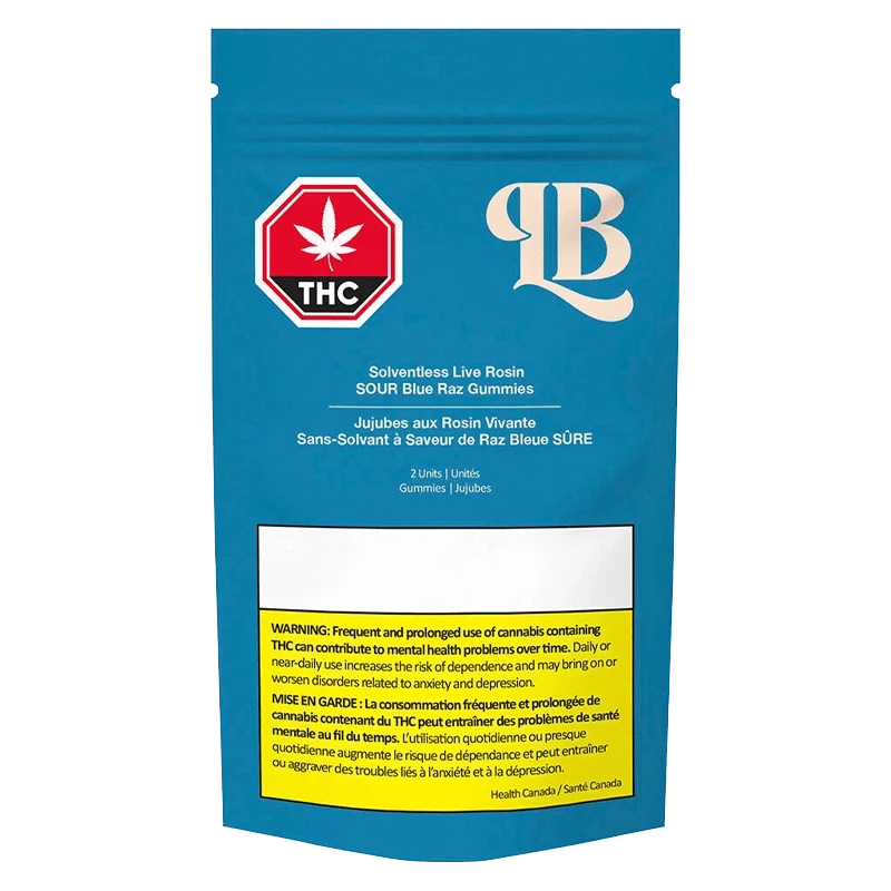 La Boca 2 Pack Solventless Live Rosin SOUR Blue Raz Gummies Edibles