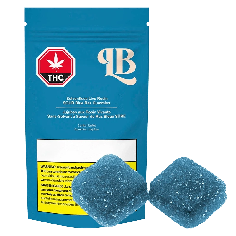 La Boca 2 Pack Solventless Live Rosin SOUR Blue Raz Gummies Edibles