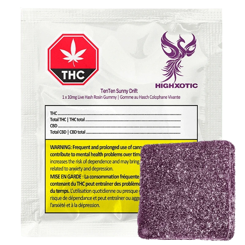 HighXotic 1 Pack TenTen Sunny Drift Live Rosin Gummies Edibles