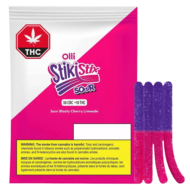 Olli Stikistix 1 Pack 3:1 Sour Blasty Cherry Limeade CBC/THC Gummies Edibles
