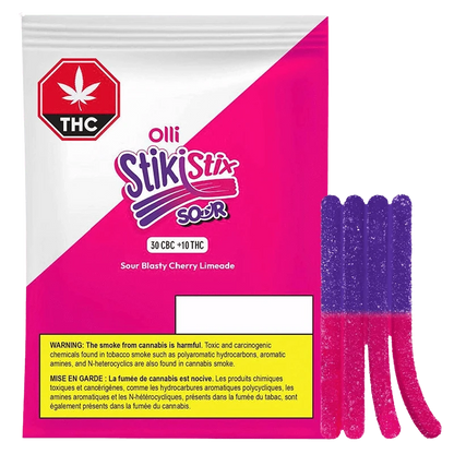 Olli Stikistix 1 Pack 3:1 Sour Blasty Cherry Limeade CBC/THC Gummies Edibles