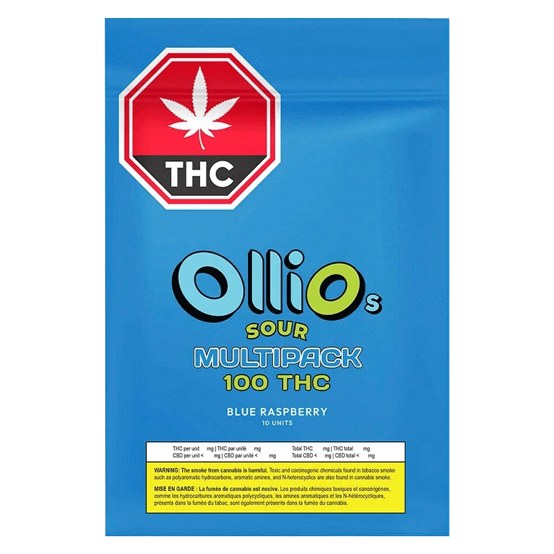 Olli O's 10 Pack THC Multipack Blue Raspberry Gummies Edibles