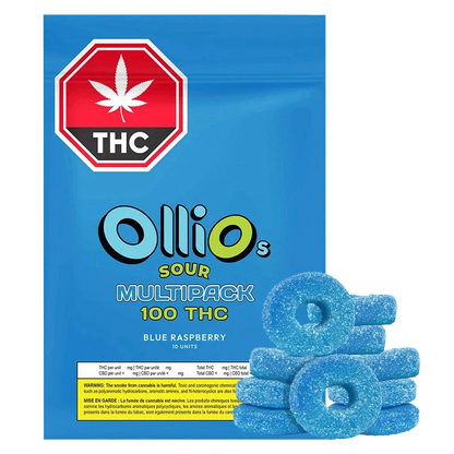 Olli O's 10 Pack THC Multipack Blue Raspberry Gummies Edibles