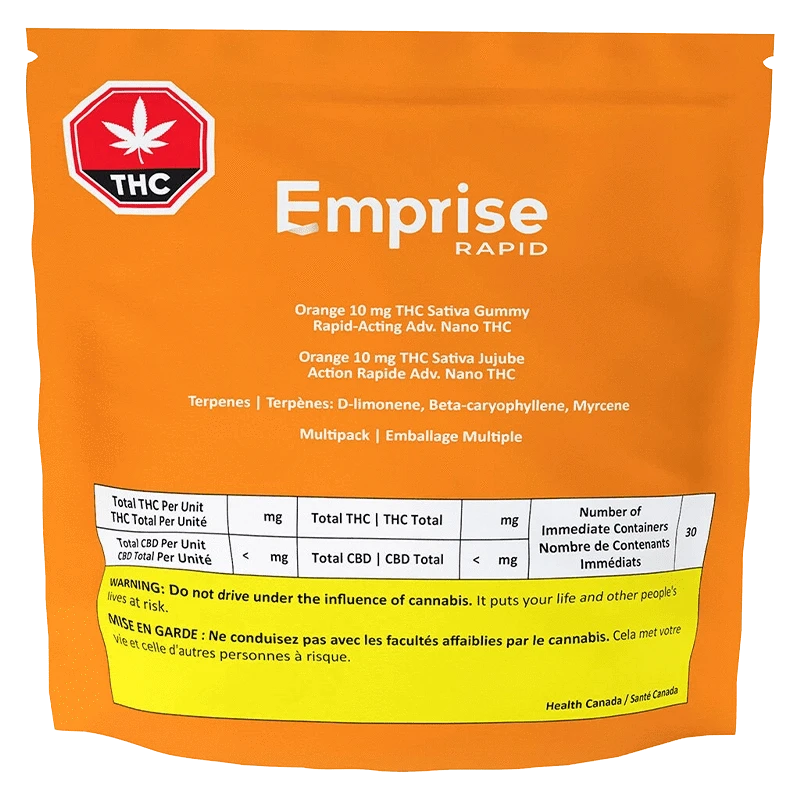 Emprise Rapid 30 Pack Orange THC Gummies Edibles