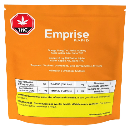 Emprise Rapid 30 Pack Orange THC Gummies Edibles