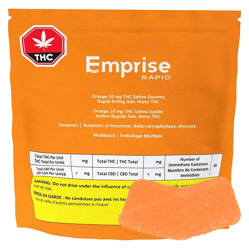 Emprise Rapid 30 Pack Orange THC Gummies Edibles