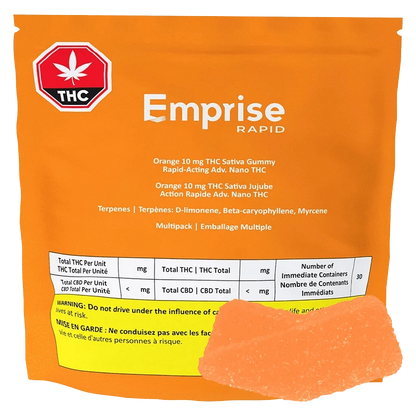 Emprise Rapid 30 Pack Orange THC Gummies Edibles
