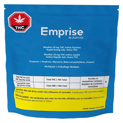 Emprise Rapid 30 Pack BlueRaz THC Gummies Edibles