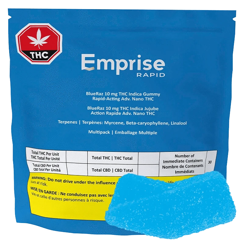 Emprise Rapid 30 Pack BlueRaz THC Gummies Edibles