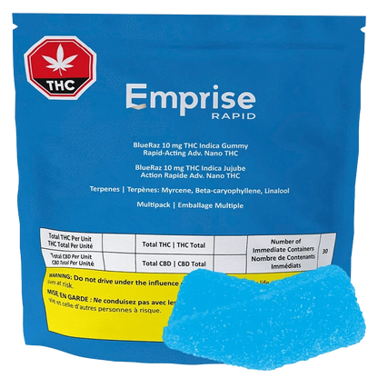Emprise Rapid 30 Pack BlueRaz THC Gummies Edibles