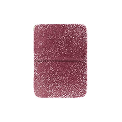 Top-down close-up of a sugar-coated, rectangular raspberry gummy labeled Raspberry THC Gummies, centered against a plain white background.
