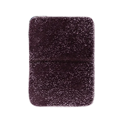 Top-down view of a single dark purple chew with sugar crystals, labeled Real Fruit Elderberry 2:1 THC:CBN Gummies.