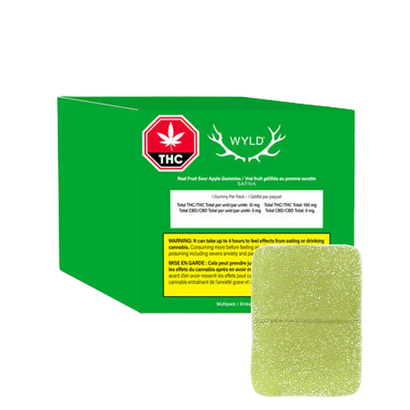 Wyld 10 Pack Sour Apple THC Gummies Edibles