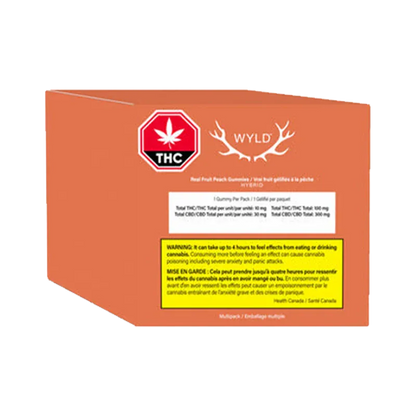 Wyld 10 Pack Real Fruit Peach THC:CBD Gummies Multipack Edibles