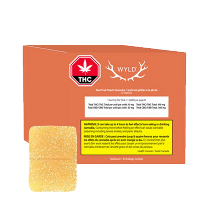 Wyld 10 Pack Real Fruit Peach THC:CBD Gummies Multipack Edibles