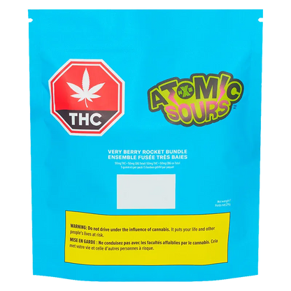 XMG Atomic Sours 5 Pack Very Berry Rocket Bundle Gummies Edibles