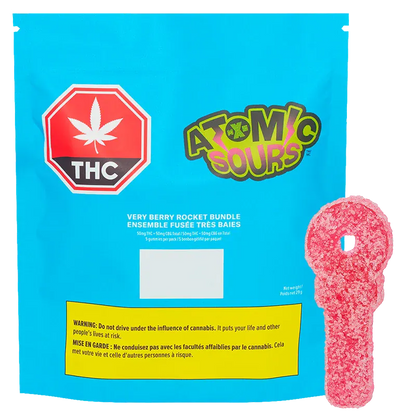 XMG Atomic Sours 5 Pack Very Berry Rocket Bundle Gummies Edibles