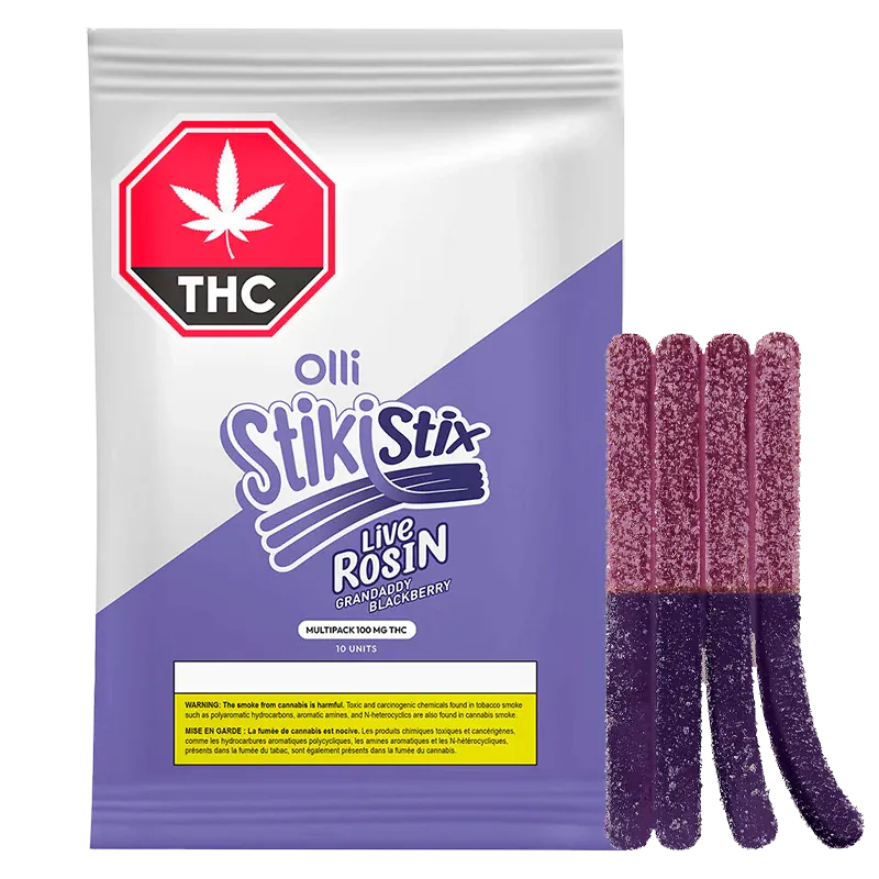 Olli Stikistix 10 Pack Live Rosin Grandady Blackberry Gummies Edibles
