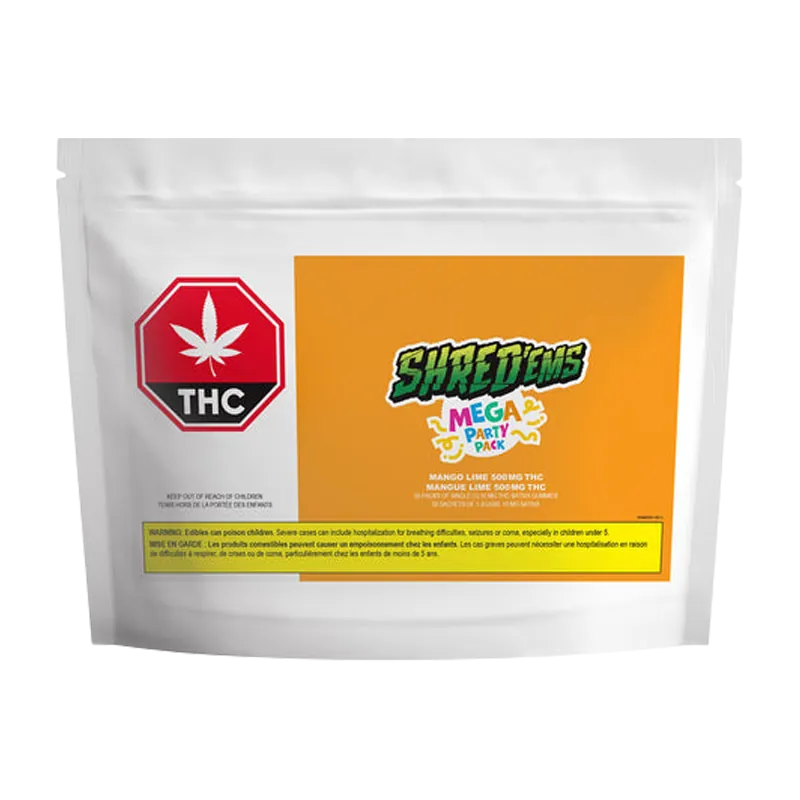 Shred'Ems 50 Pack Mango Lime Mega Party Pack Gummies Edibles