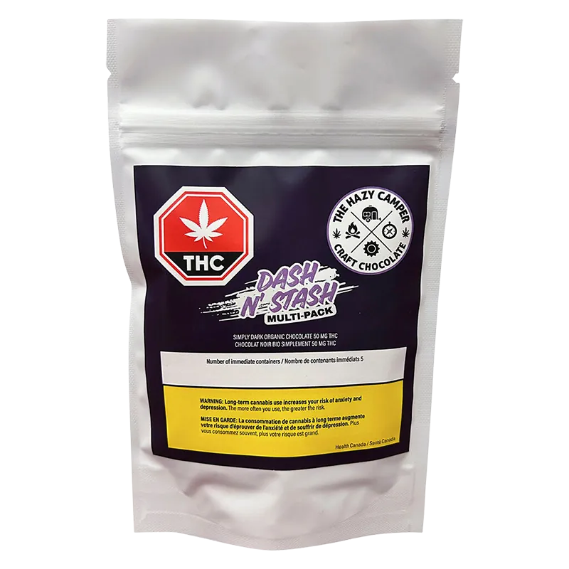 The Hazy Camper 5 Pack Simply Dark Organic Chocolate Edibles