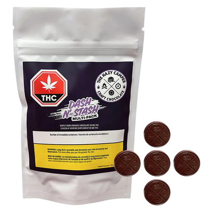 The Hazy Camper 5 Pack Simply Dark Organic Chocolate Edibles