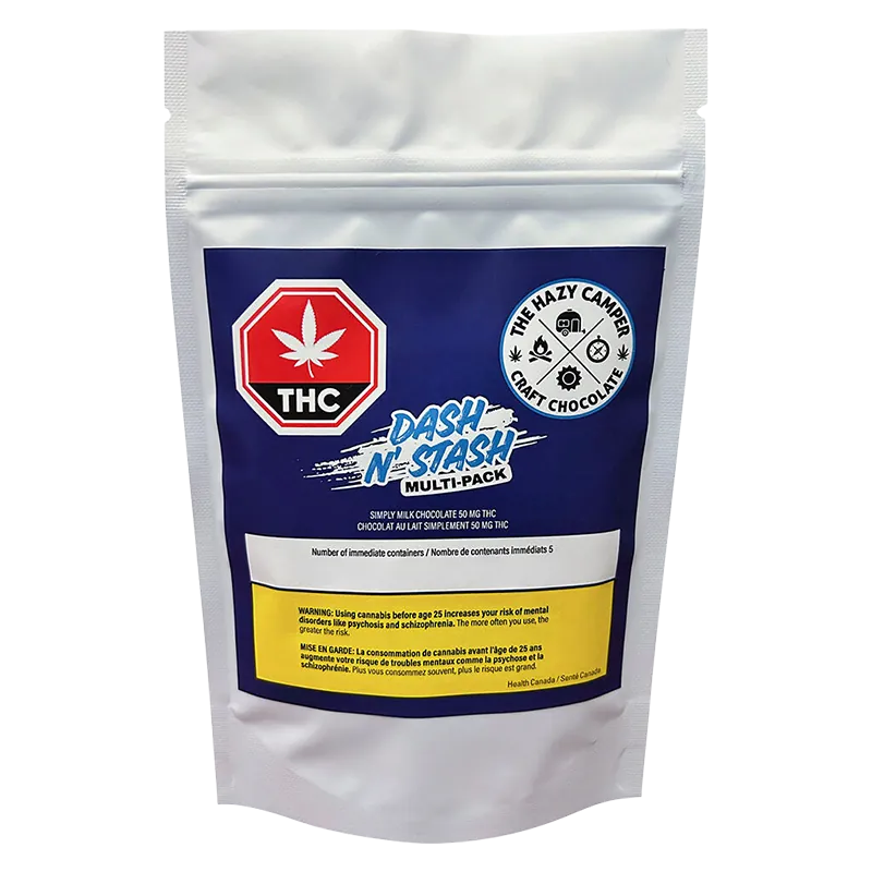 The Hazy Camper 5 Pack Simply Milk Chocolate Edibles